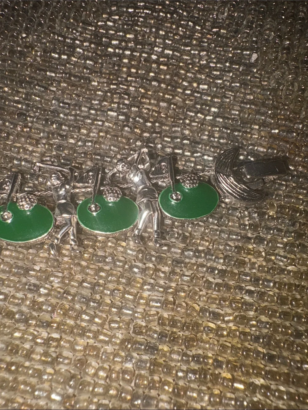 Vintage Green Enamel Charm Golf  Bracelet - Women Jewelry